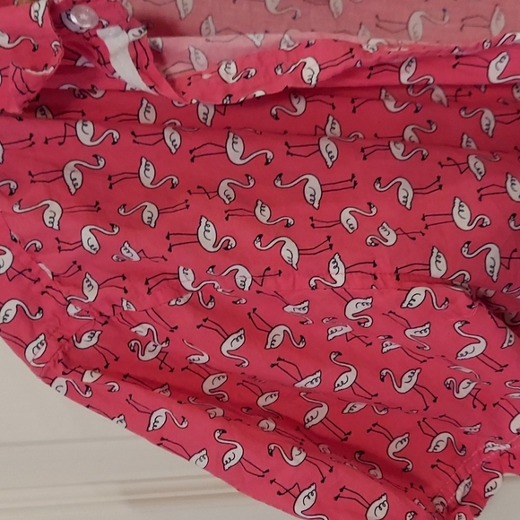 Original Penguin Collared Button Up Flamingo Print Top 14-16Y - Picture 3 of 6